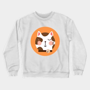 cute drawn kitty cat design 3 Crewneck Sweatshirt